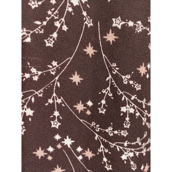 Max Studio Size Medium Ruffle Blouse Smocked Neck & Sleeves In Burgundy Boho - Picture 7 of 13